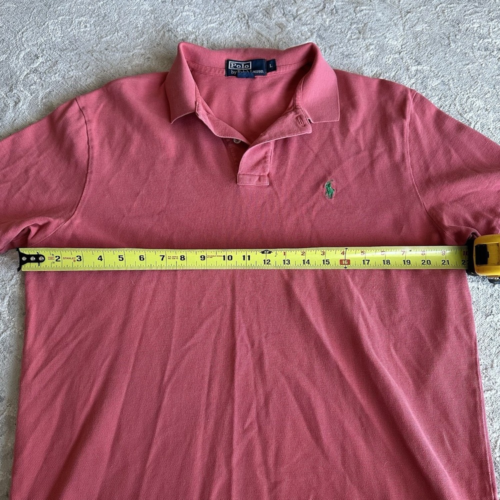 Polo By Ralph Lauren Polo Shirt Large Coral Color  Short‎ Sleeve Made In Peru - Picture 5 of 7